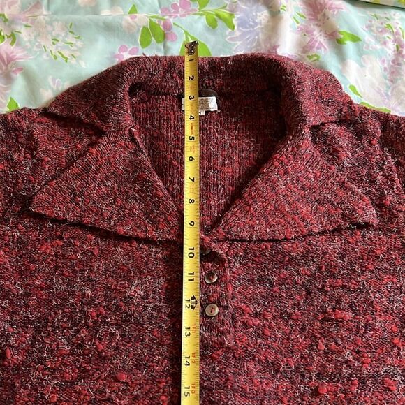 Vintage YSL Yves Saint Laurent Notched Collar Sweater - M - Picture 6 of 11